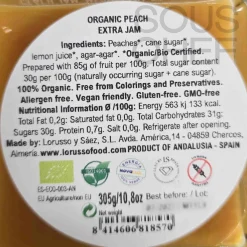 Clearance Organic Artisanal Peach Jam, 305g Ingredients Brands|Jam, Honey & Spreads