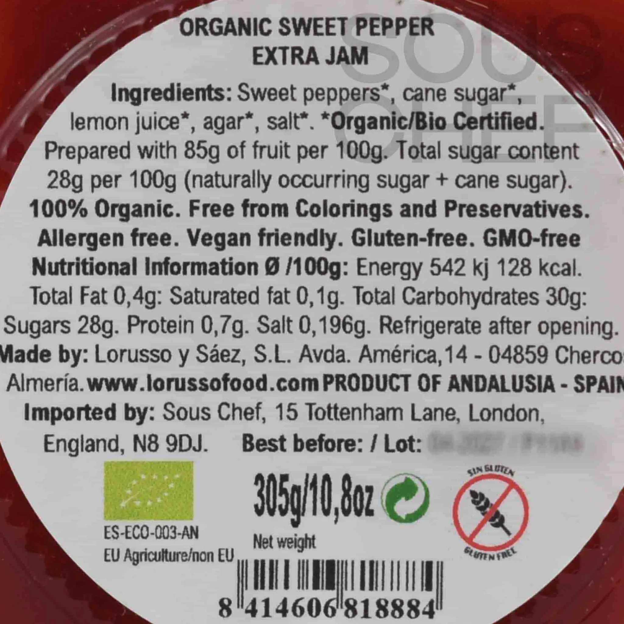 Outlet Organic Artisanal Pepper Jam, 305g Ingredients Brands|Jam, Honey & Spreads