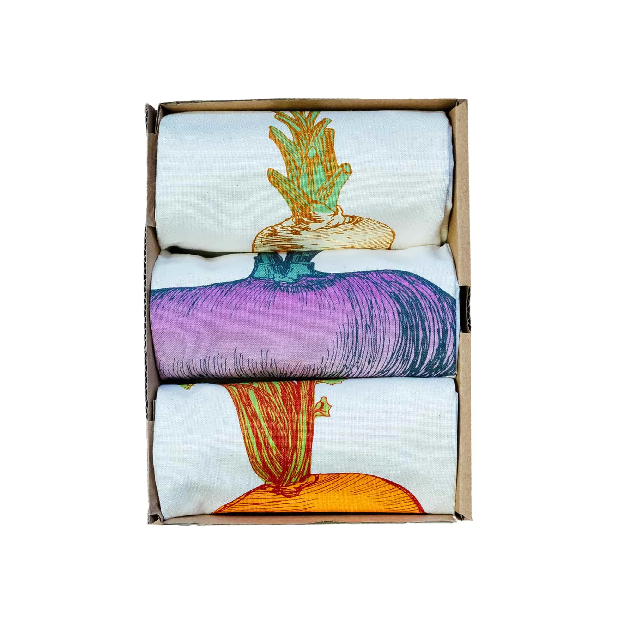 Sale Gift Box Set of 3 Mixed Veg Tea Towel Table Setting|Kitchen Textiles & Clothing
