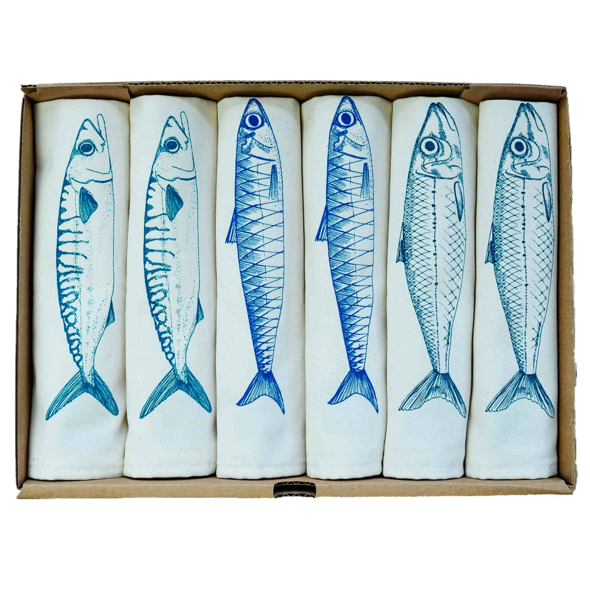 Clearance Sardine Design Napkins Box of 6 Table Setting|Serveware