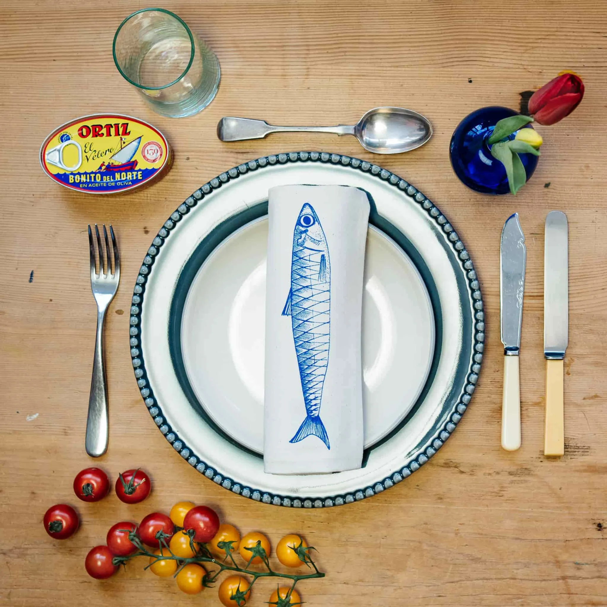 Clearance Sardine Design Napkins Box of 6 Table Setting|Serveware