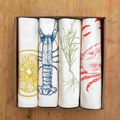 Outlet Set of 4 Seafood Napkins Table Setting|Kitchen Textiles & Clothing