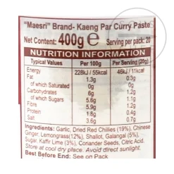New Thai Jungle Curry Paste - Kaeng Par, 400g Ingredients Brands|Southeast Asian Ingredients