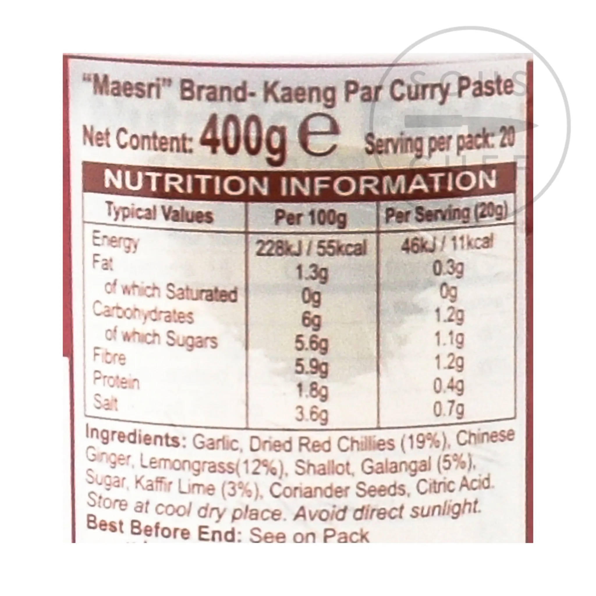 New Thai Jungle Curry Paste - Kaeng Par, 400g Ingredients Brands|Southeast Asian Ingredients
