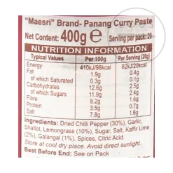 Outlet Thai Panang Curry Paste, 400g Ingredients Brands|Southeast Asian Ingredients