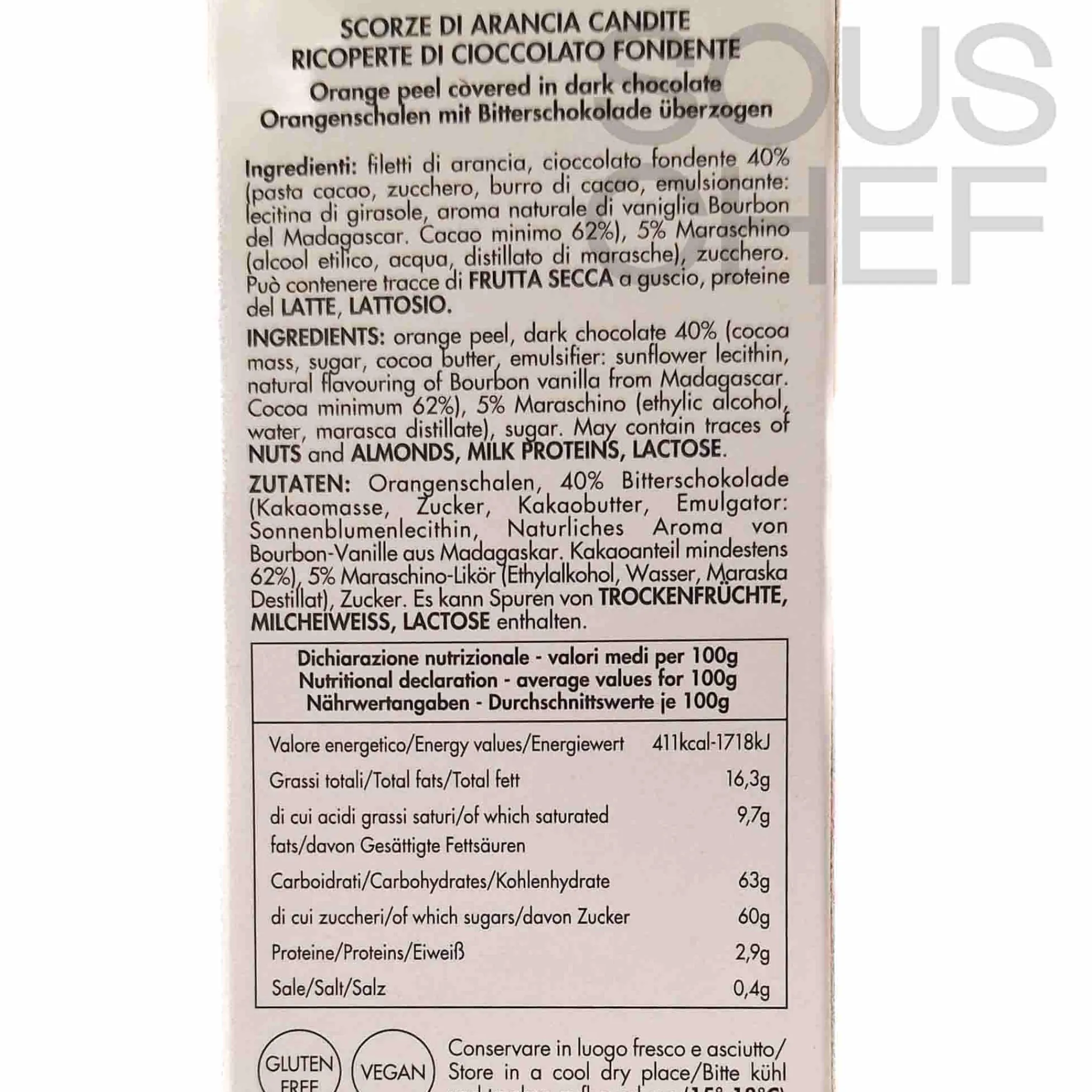 Outlet Chocolate Covered Orange Peels, 75g Ingredients Brands|Italian Ingredients