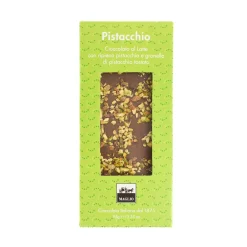 Outlet Milk Chocolate Bar with Pistachio Cream Filling, 95g Ingredients Brands|Italian Ingredients