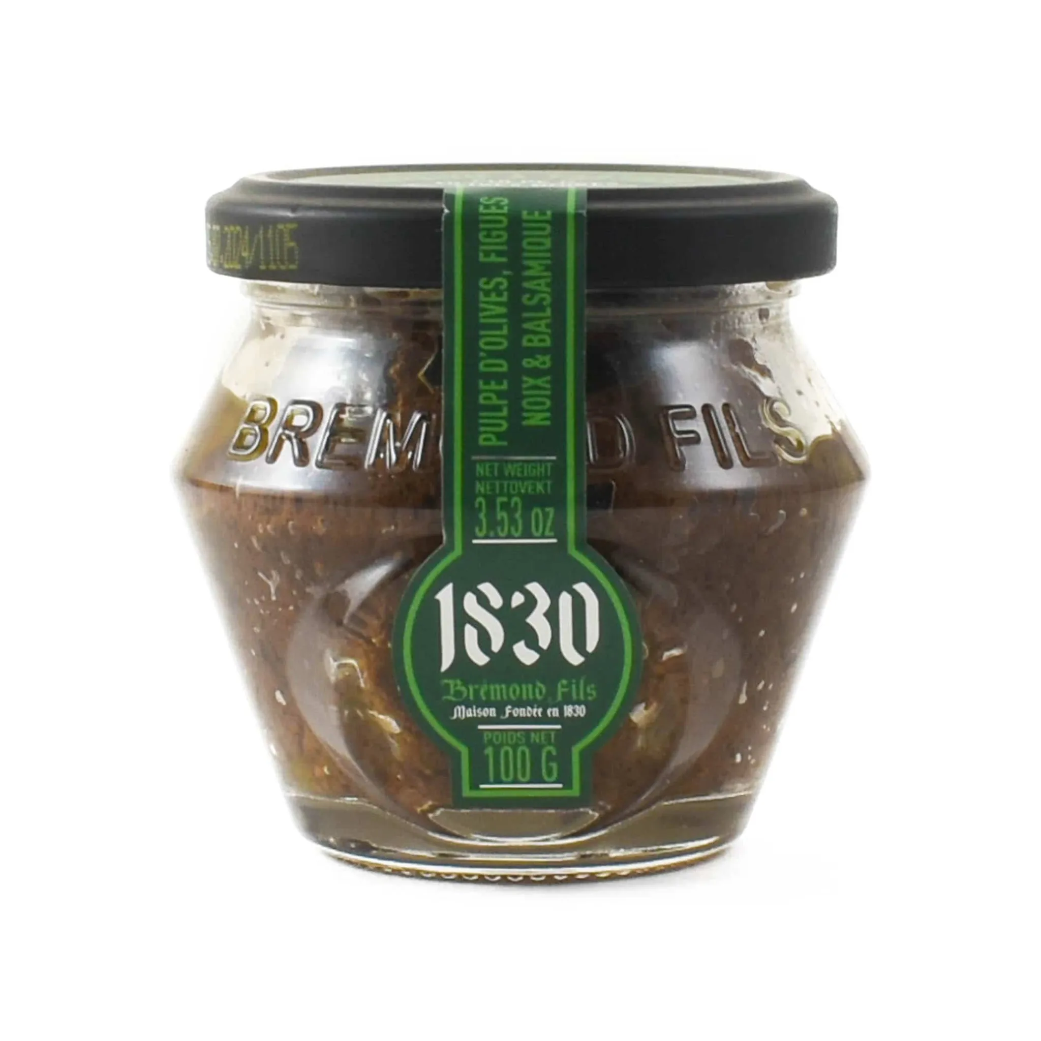 Black Olive Tapenade with Fig, Walnut Balsamic Vingegar of Modena, 100g Ingredients Brands|French Ingredients