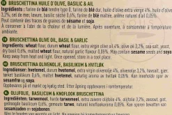 Discount Bruschettina With Olive Oil, Garlic & Basil, 80g Ingredients Brands|French Ingredients
