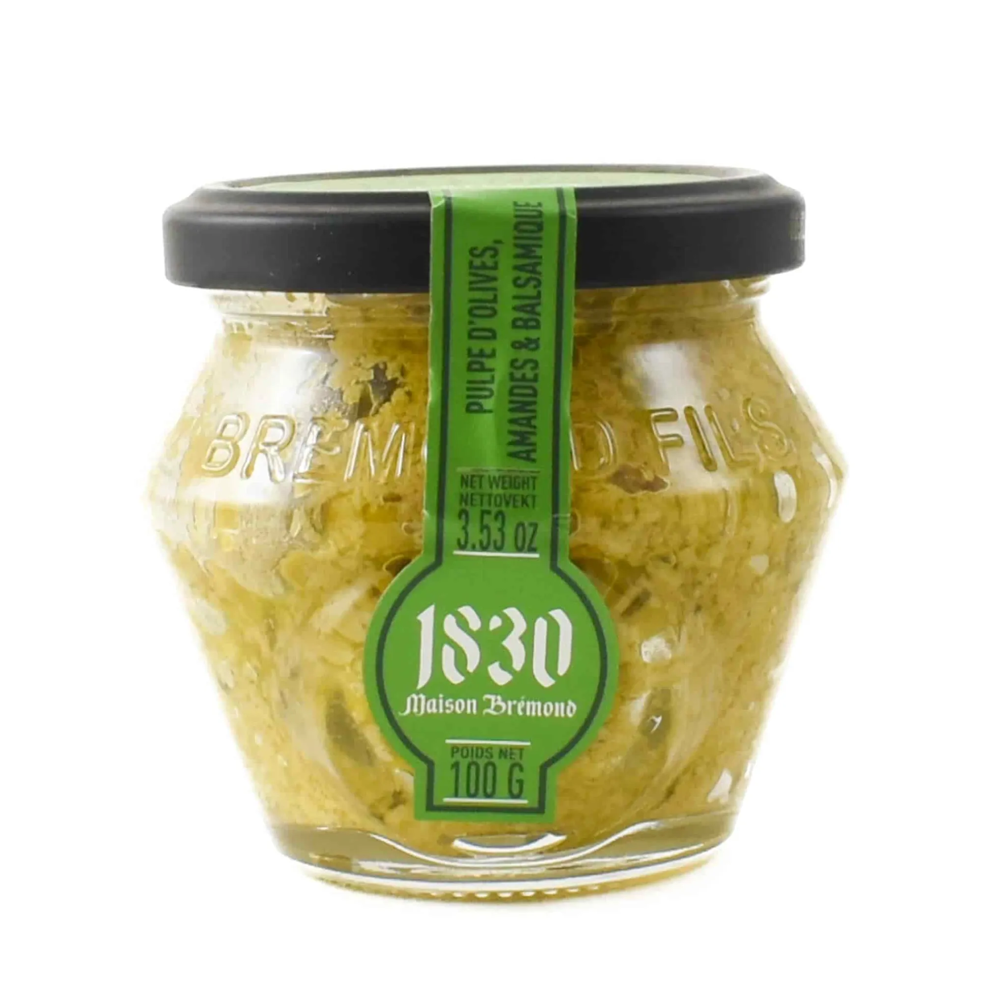 Online Green Olive Tapenade with Grilled Almonds & White Balsamic Vinegar, 100g Ingredients Brands|French Ingredients