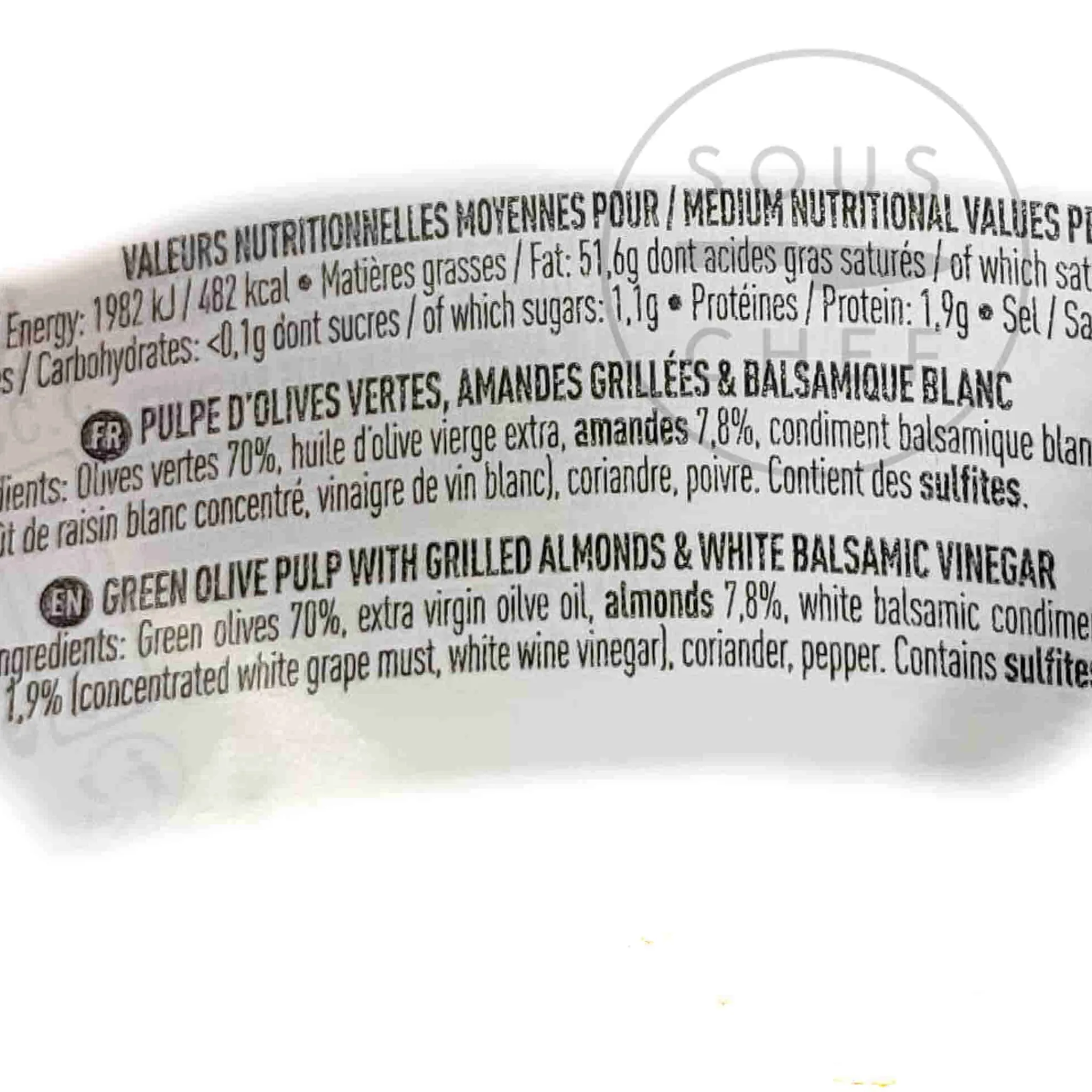 Online Green Olive Tapenade with Grilled Almonds & White Balsamic Vinegar, 100g Ingredients Brands|French Ingredients