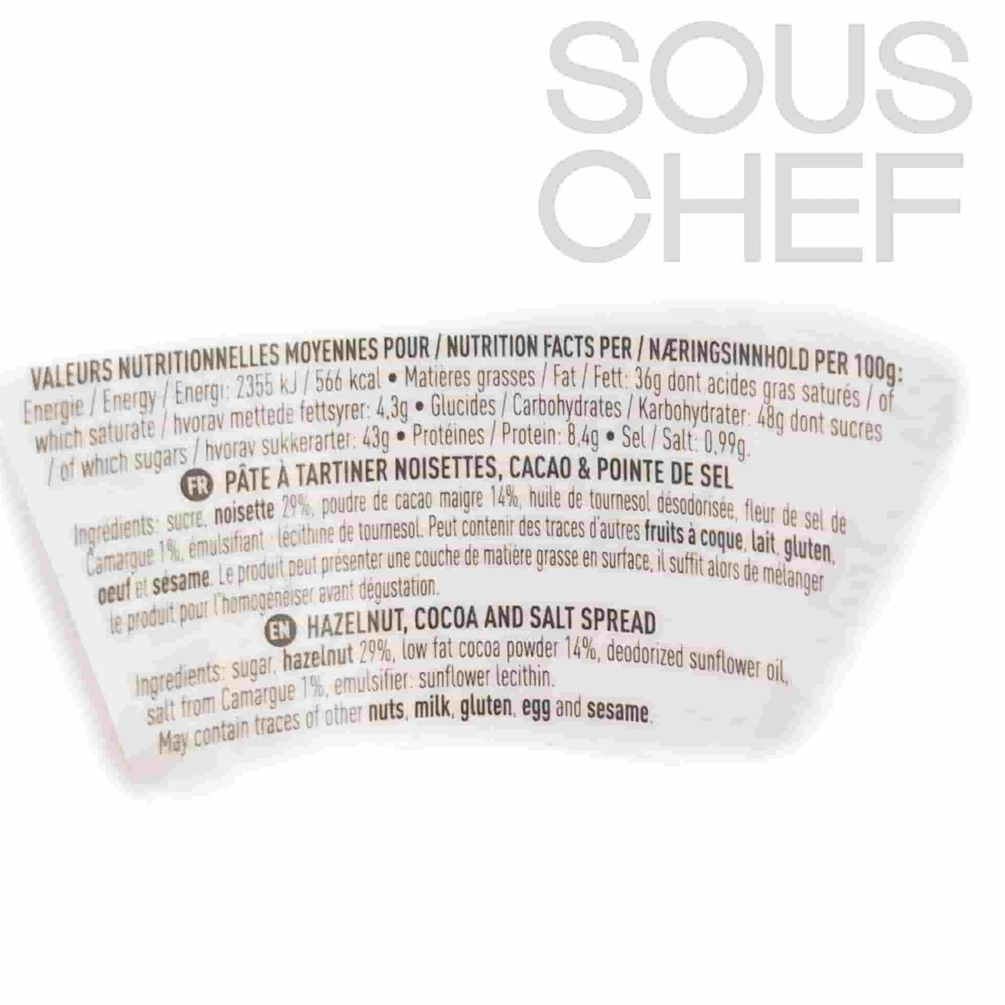 Hot Hazelnut, Cocoa And Salt Spread, 220g Ingredients Brands|French Ingredients