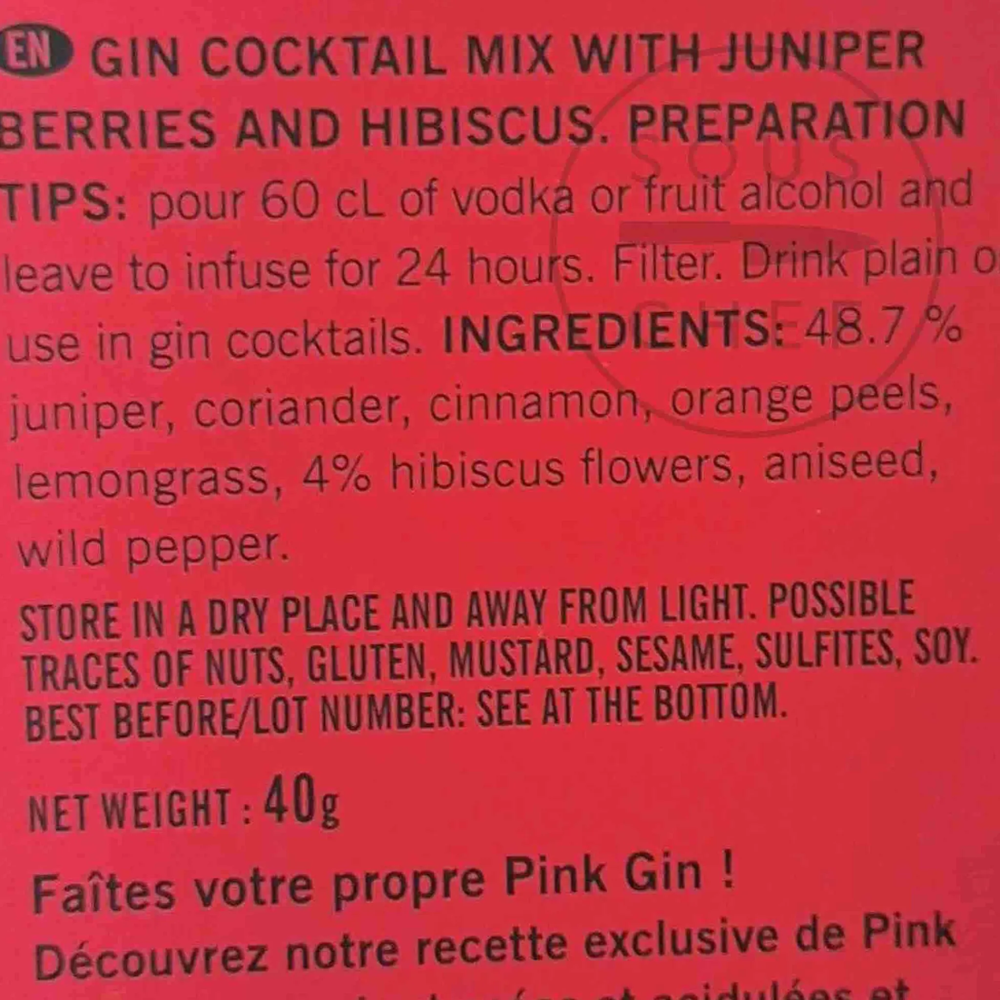 Make Your Own Pink Gin Infusion, 40g Ingredients Brands|Drinks