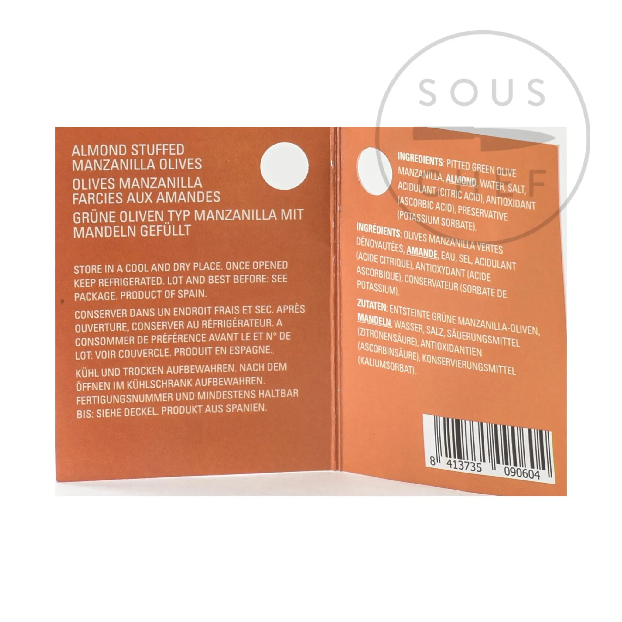 New Manzanilla Olives Stuffed with Almond, 580g Ingredients Brands|Spanish Ingredients