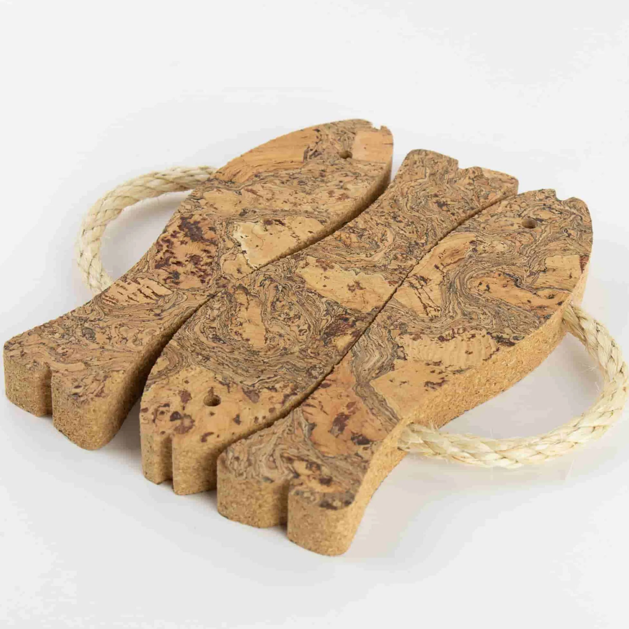 Outlet Marbled Cork Three Fish Trivet, 14cm Tableware Brands