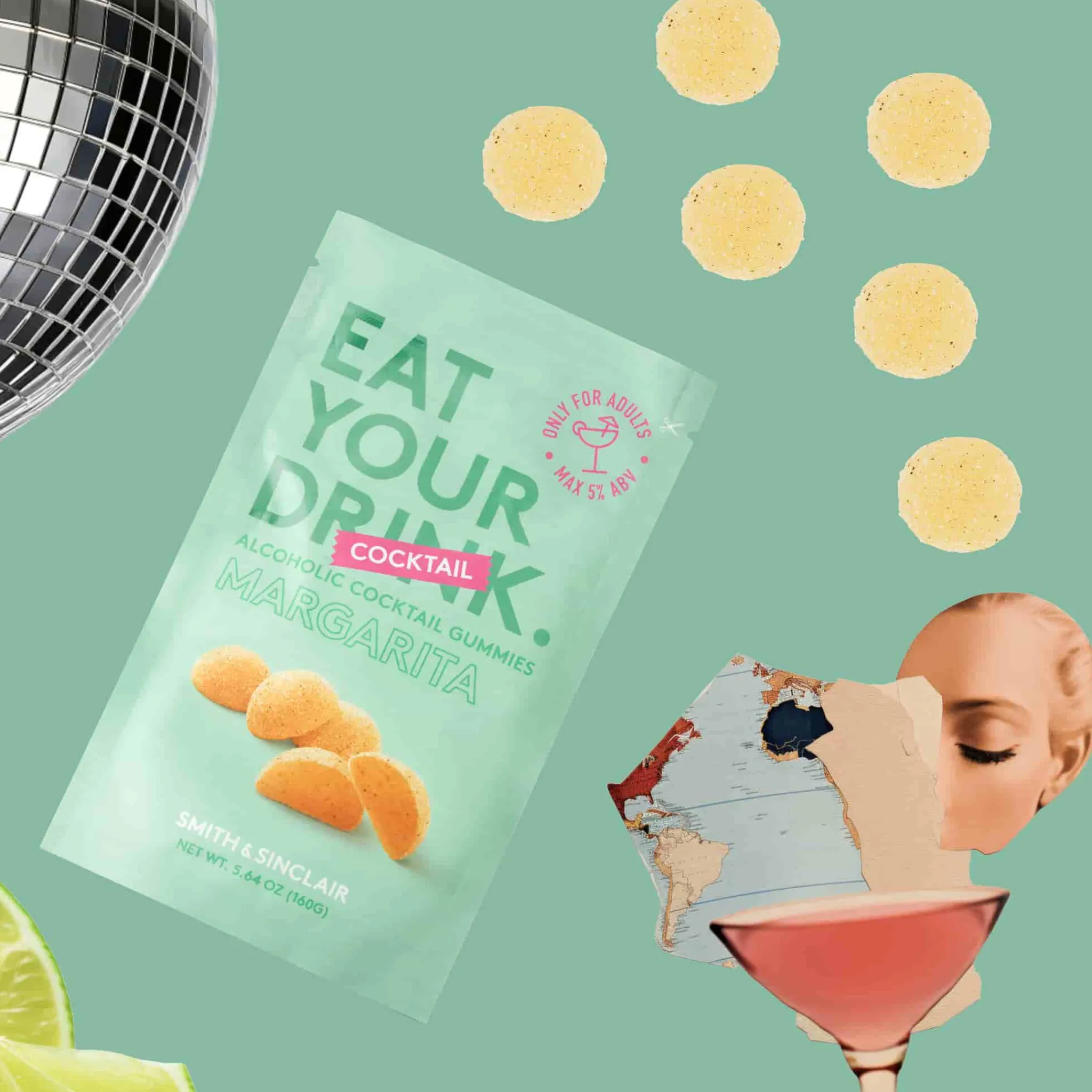 Outlet Margarita 5V Alcoholic Cocktail Jelly Sweets, 160g Ingredients Brands|Chocolate & Sweets