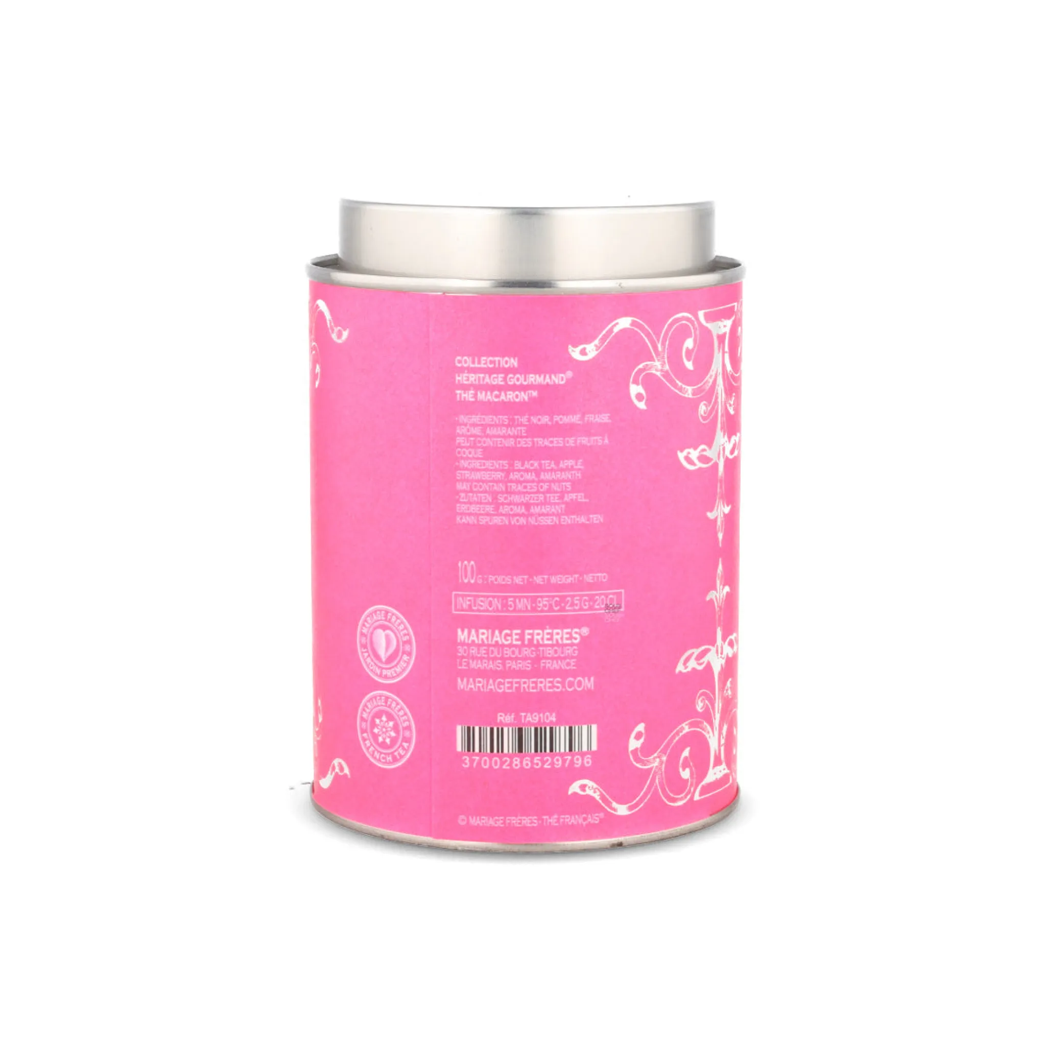 Sale Heritage Gourmand Macaron Black Loose Tea, 100g Ingredients Brands|Drinks