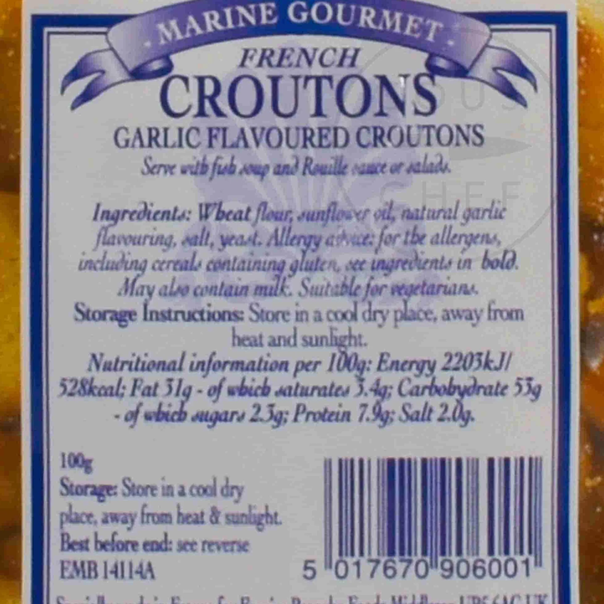 Outlet Garlic Croutons, 100g Ingredients Brands|French Ingredients
