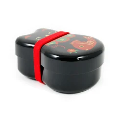 New Maruko Black Cat 2-Tier Bento Box, 520ml Japanese Ingredients|Picnicware