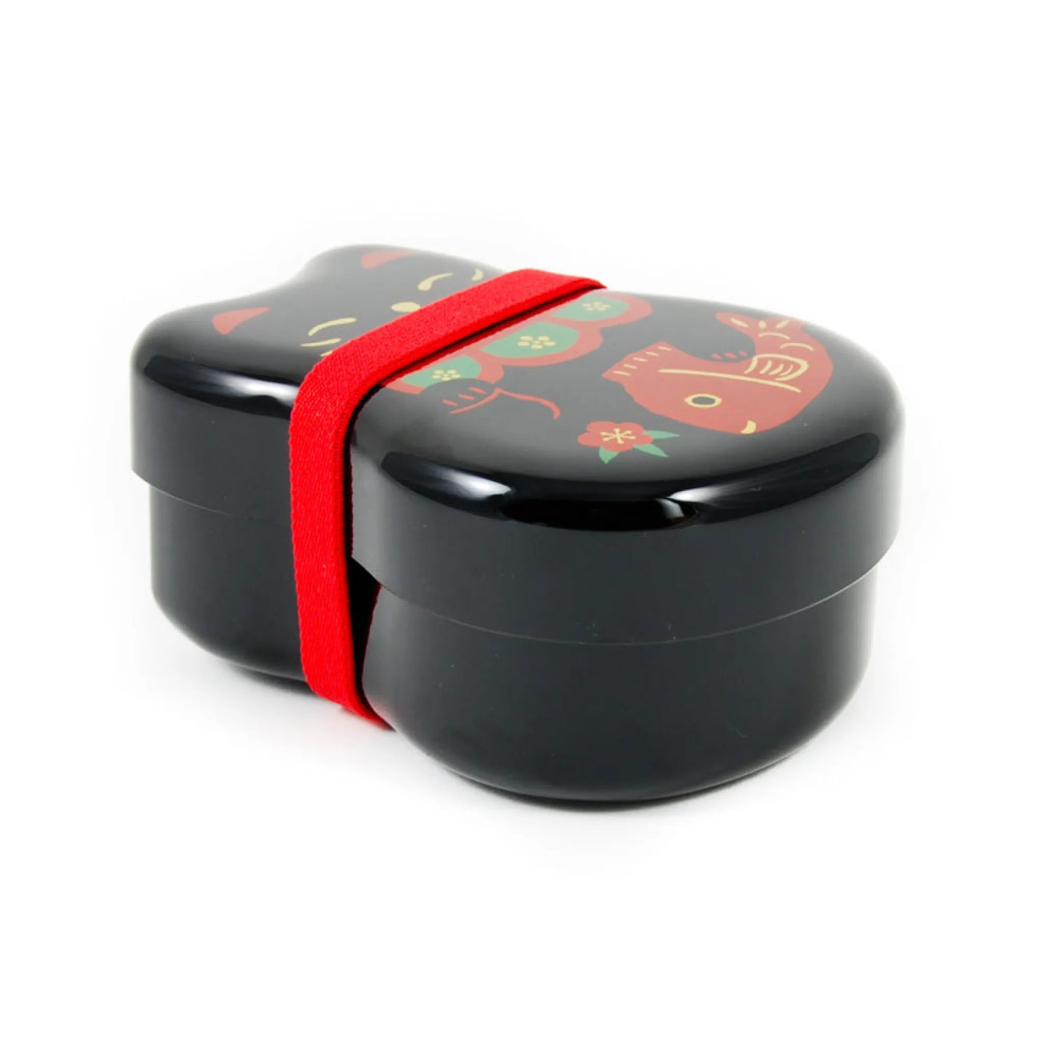 New Maruko Black Cat 2-Tier Bento Box, 520ml Japanese Ingredients|Picnicware