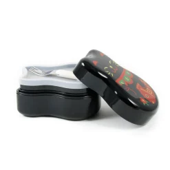 New Maruko Black Cat 2-Tier Bento Box, 520ml Japanese Ingredients|Picnicware