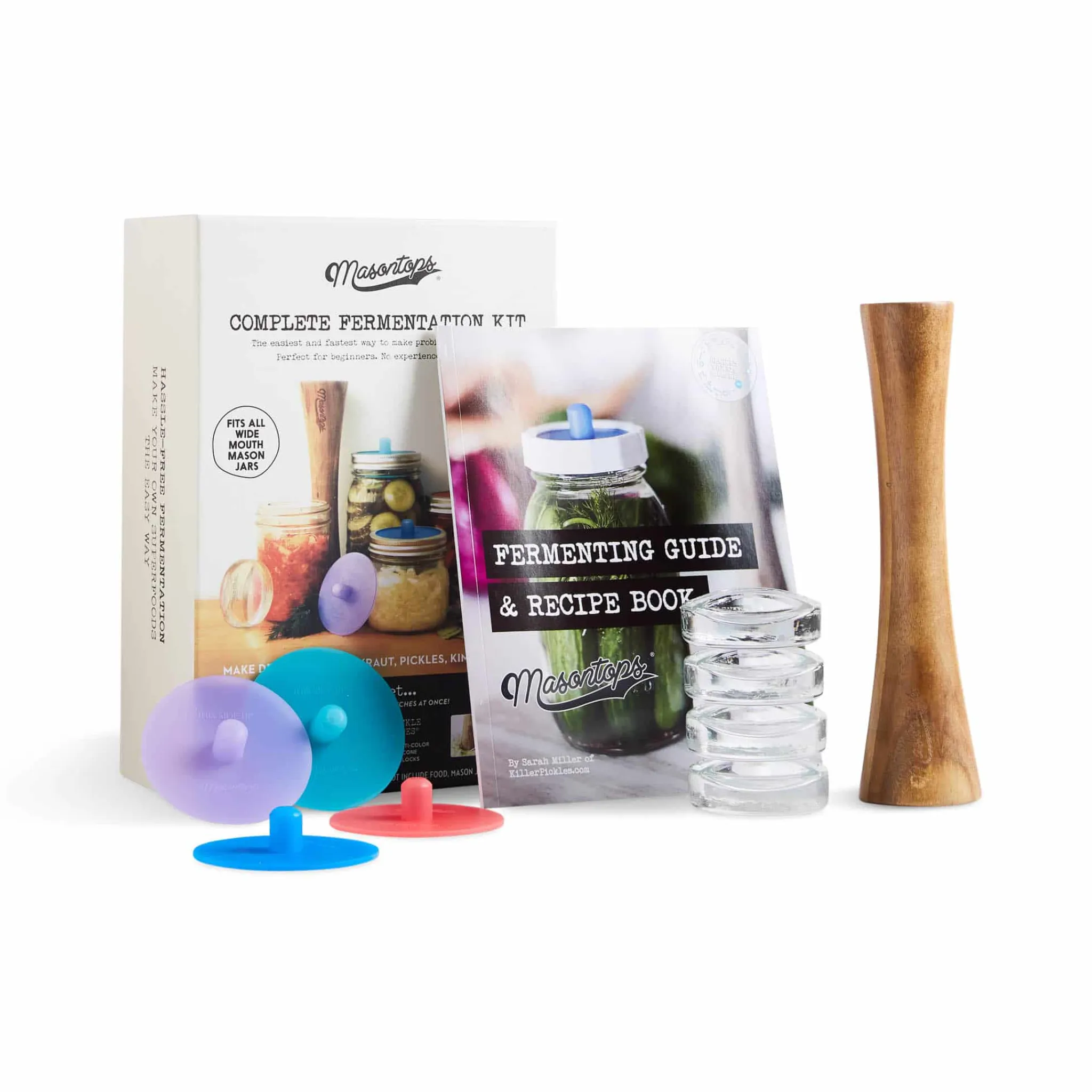 Complete At Home Wide Mouth Fermentation Kit Pickling, Preserving & Fermenting Jars|Recipe Kits