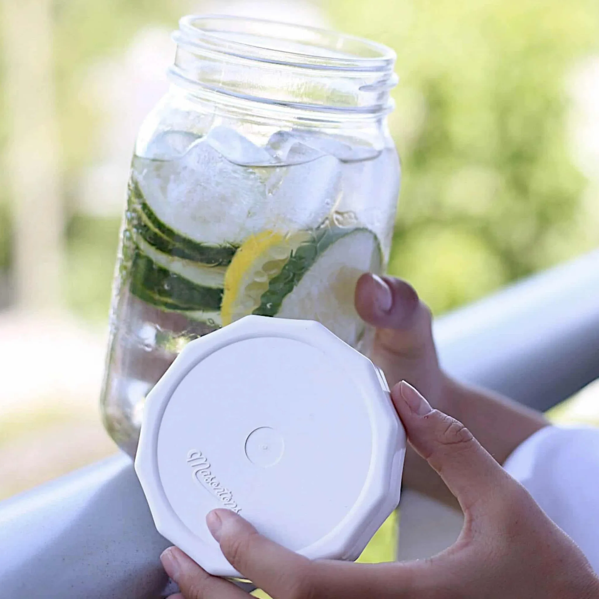 Hot Wide Mouth Tough Tops, White Set of 4 Pickling, Preserving & Fermenting Jars