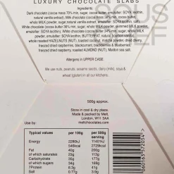 New Chocolate Slab Gift Box, 500g Ingredients Brands|Made In The Uk
