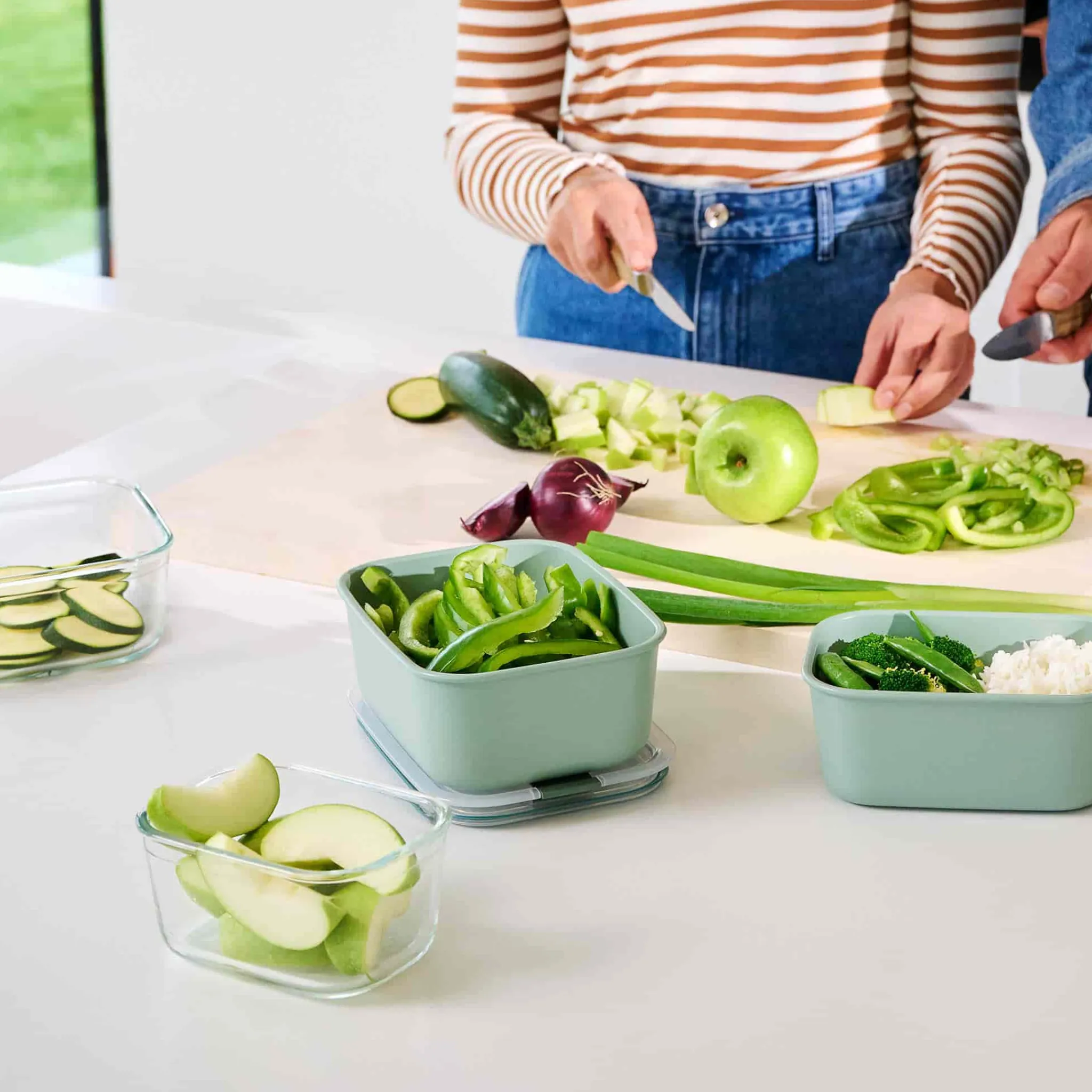 Online Easyclip Glass Food Storage Box, 1500ml, Nordic Sage Tableware Brands|Food Storage & Containers
