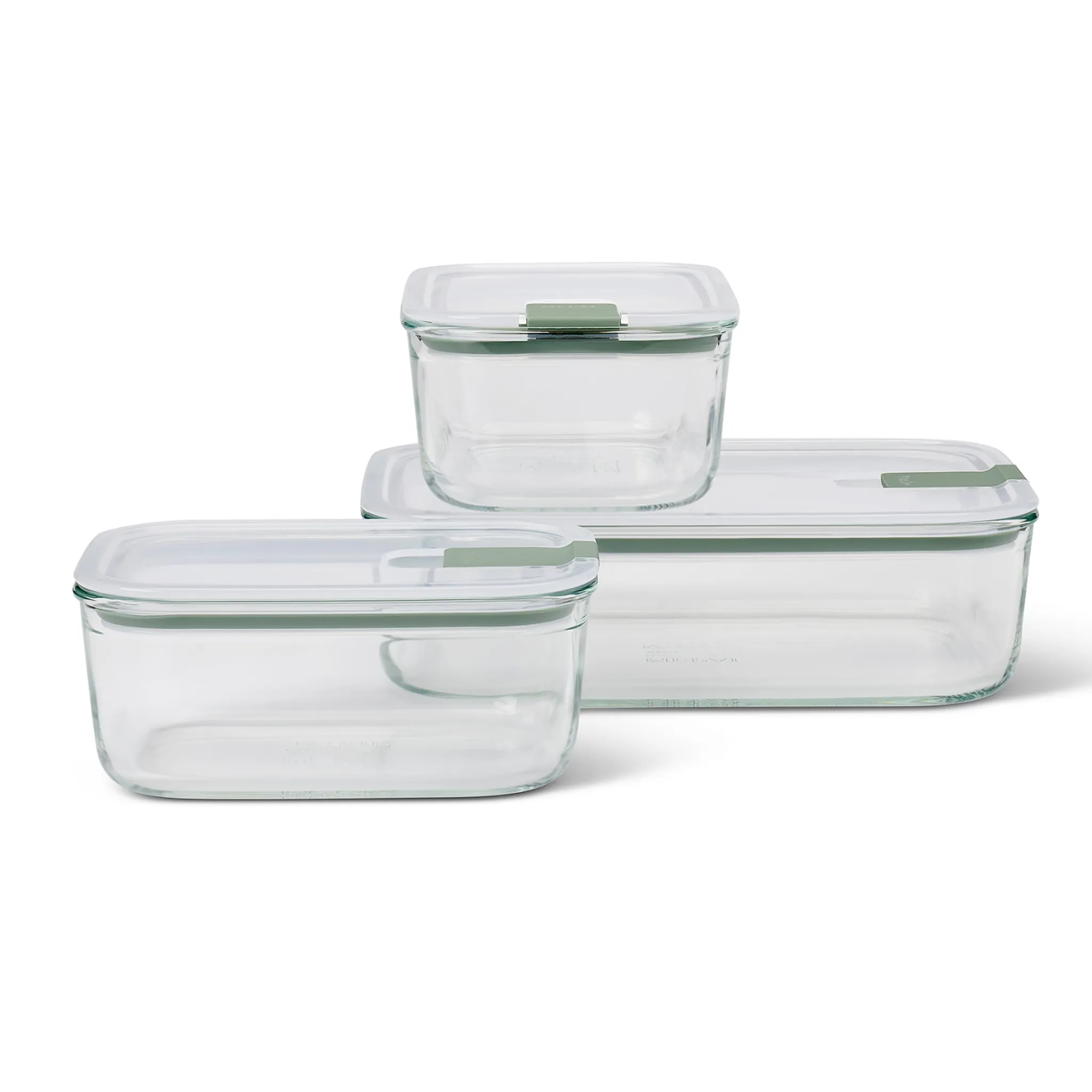 Discount Easyclip 3 Piece Set Glass Food Storage Container, Nordic Sage Tableware Brands|Food Storage & Containers
