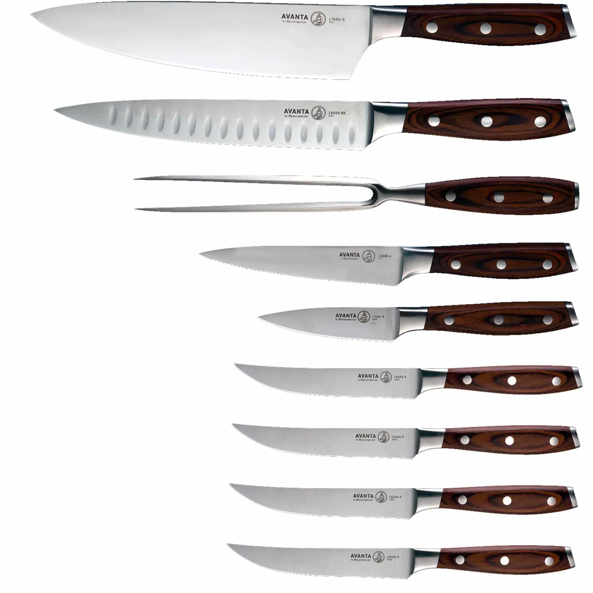 New Avanta 10 Piece Knife Block Set Kitchen Knives