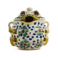 Sale Mexican Hand Painted Floral Frog Sugar Bowl Mexican Ingredients|Tableware Brands