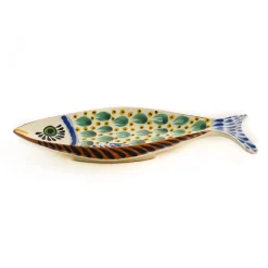 Outlet Mexican Hand Painted Green Fish Serving Dish, 14x25cm Mexican Ingredients|Tableware Brands