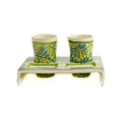 Mexican Hand Painted Green Tequila Cup Set Mexican Ingredients|Tableware Brands