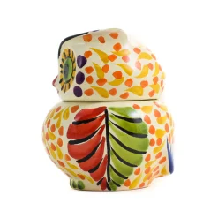 Hot Mexican Hand Painted Orange Owl Sugar Bowl Mexican Ingredients|Jugs & Bottles