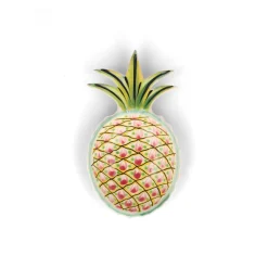 Hot Mexican Hand Painted Purple and Yellow Pineapple Large Plate, 23cm Plates|Crockery & Dinnerware