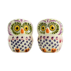 Outlet Mexican Hand Painted Purple Owl Salt & Pepper Shaker Set Mexican Ingredients|Table Setting