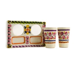 Discount Mexican Hand Painted Purple Tequila Cup Set Tableware Brands|Mexican Ingredients