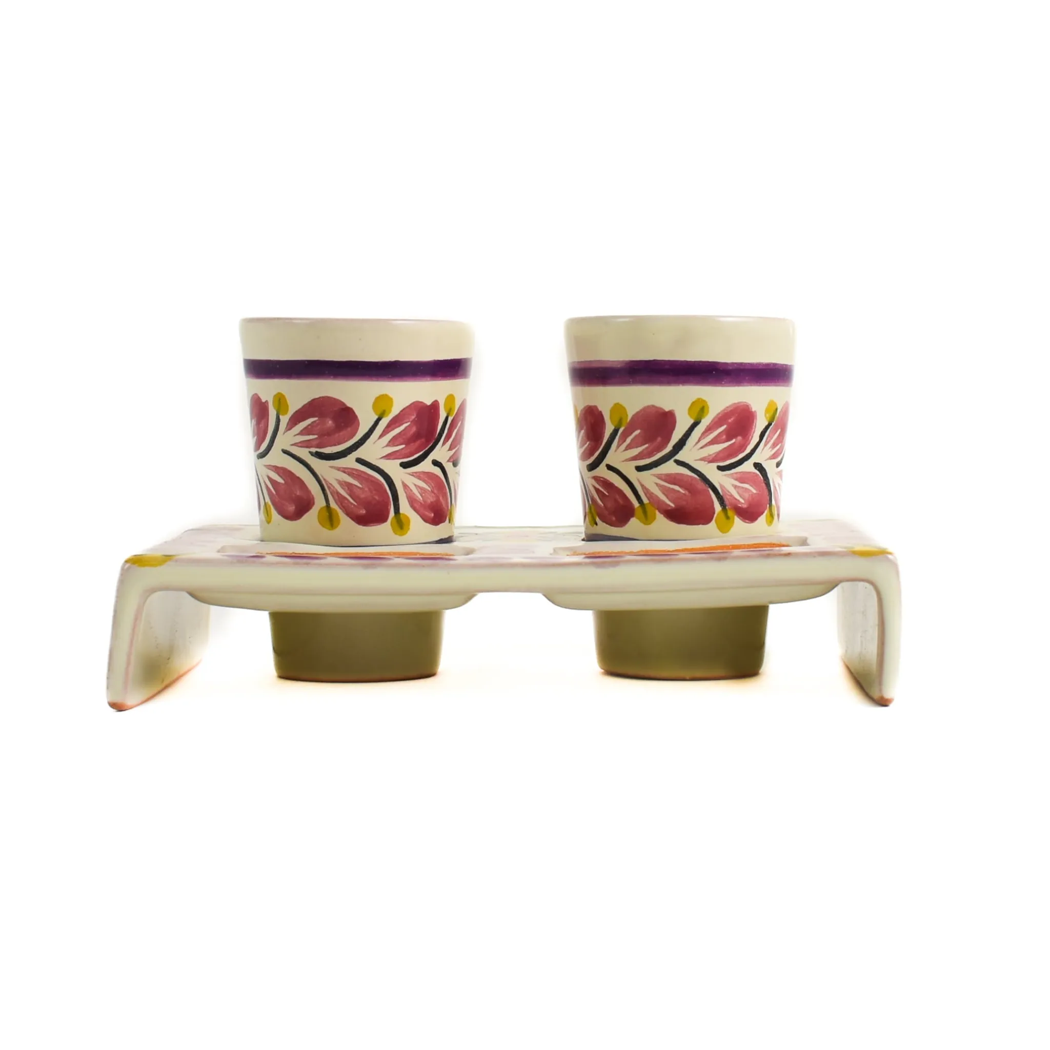 Discount Mexican Hand Painted Purple Tequila Cup Set Tableware Brands|Mexican Ingredients
