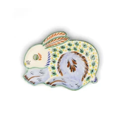 Hot Mexican Hand Painted Rabbit Large Plate, 26.5cm Plates|Crockery & Dinnerware