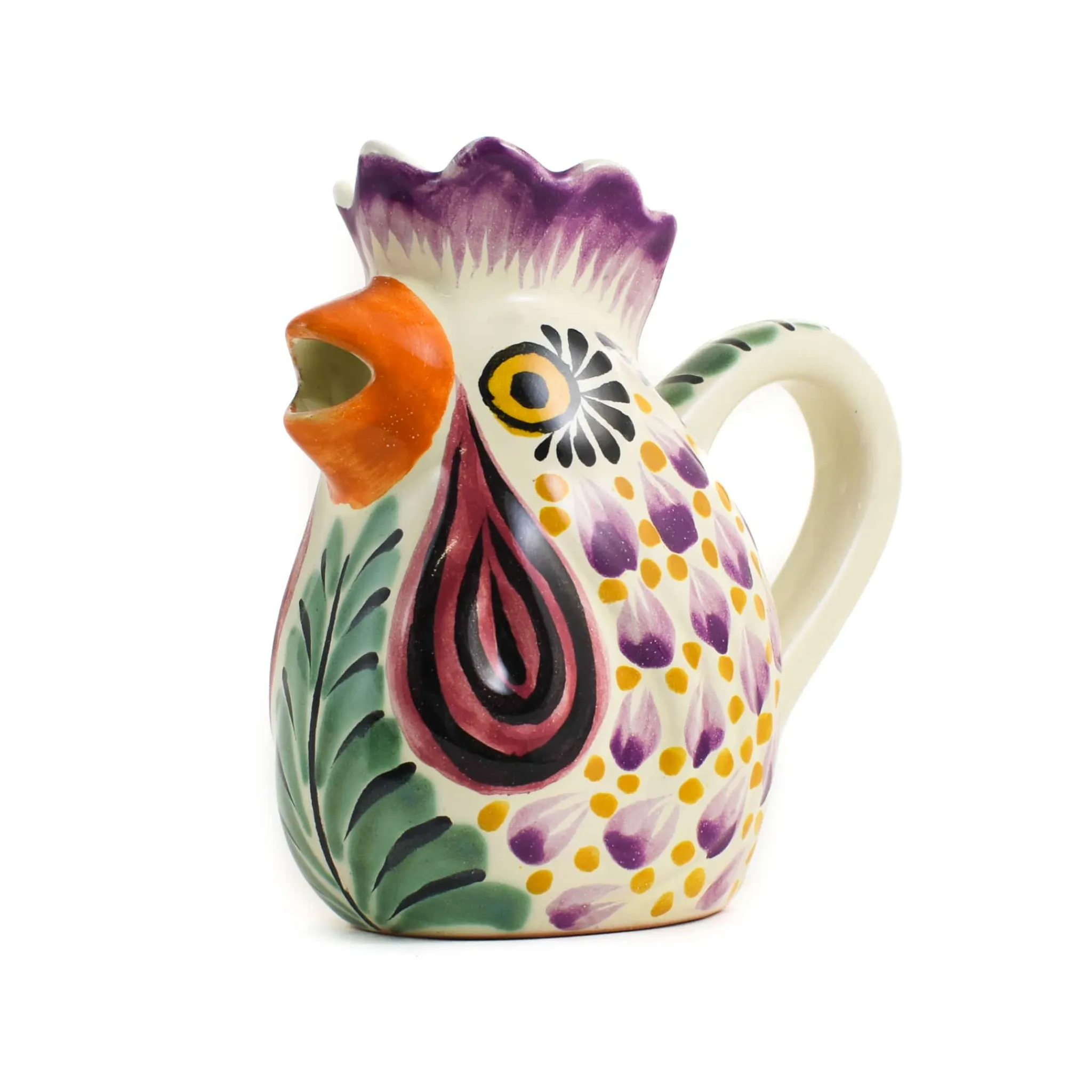 Clearance Mexican Hand Painted Rooster Milk Jug Mexican Ingredients|Jugs & Bottles