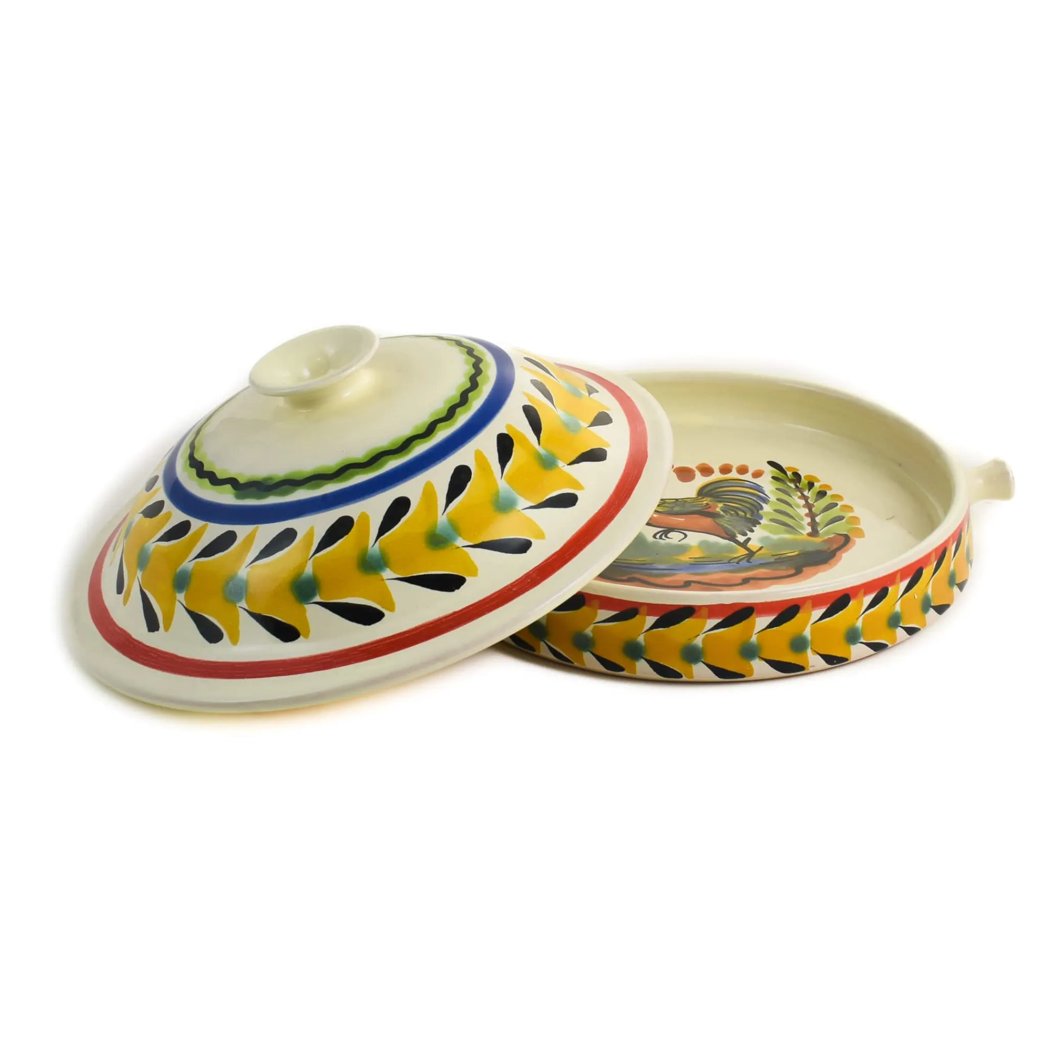 Mexican Hand Painted Rooster Tortilla Warmer, 22cm Mexican Ingredients|Tableware Brands