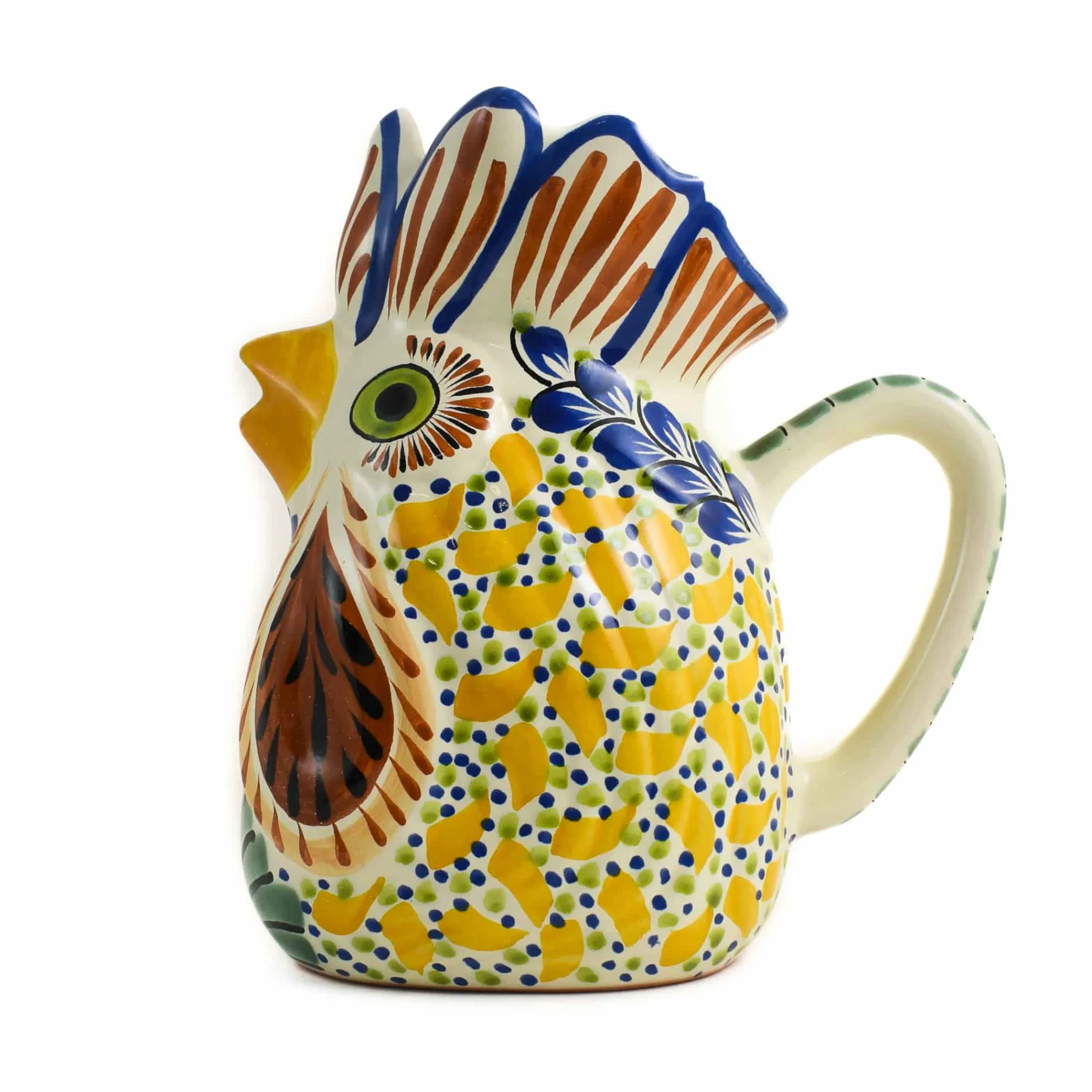 Outlet Mexican Hand Painted Yellow Rooster Pitcher Mexican Ingredients|Jugs & Bottles
