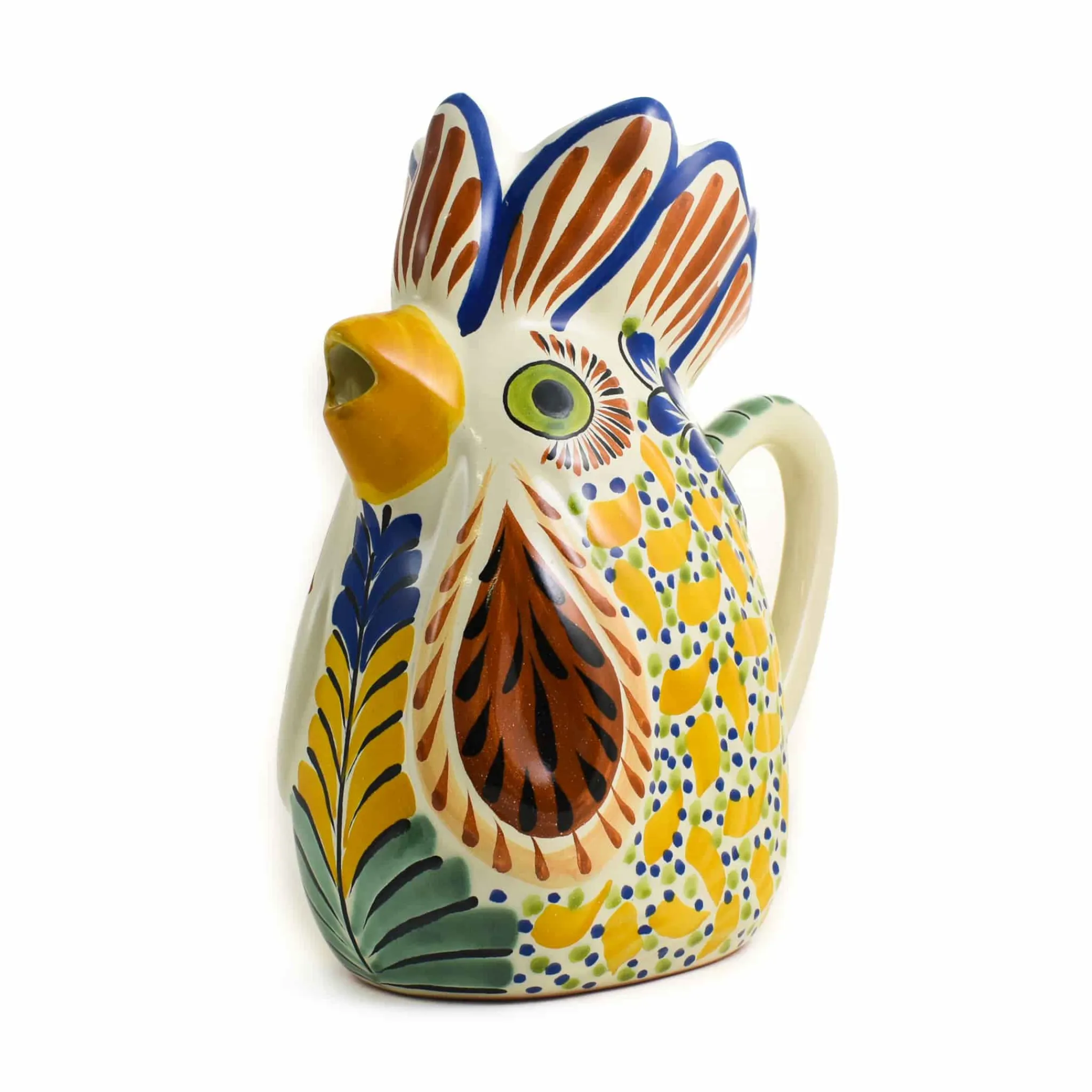 Outlet Mexican Hand Painted Yellow Rooster Pitcher Mexican Ingredients|Jugs & Bottles