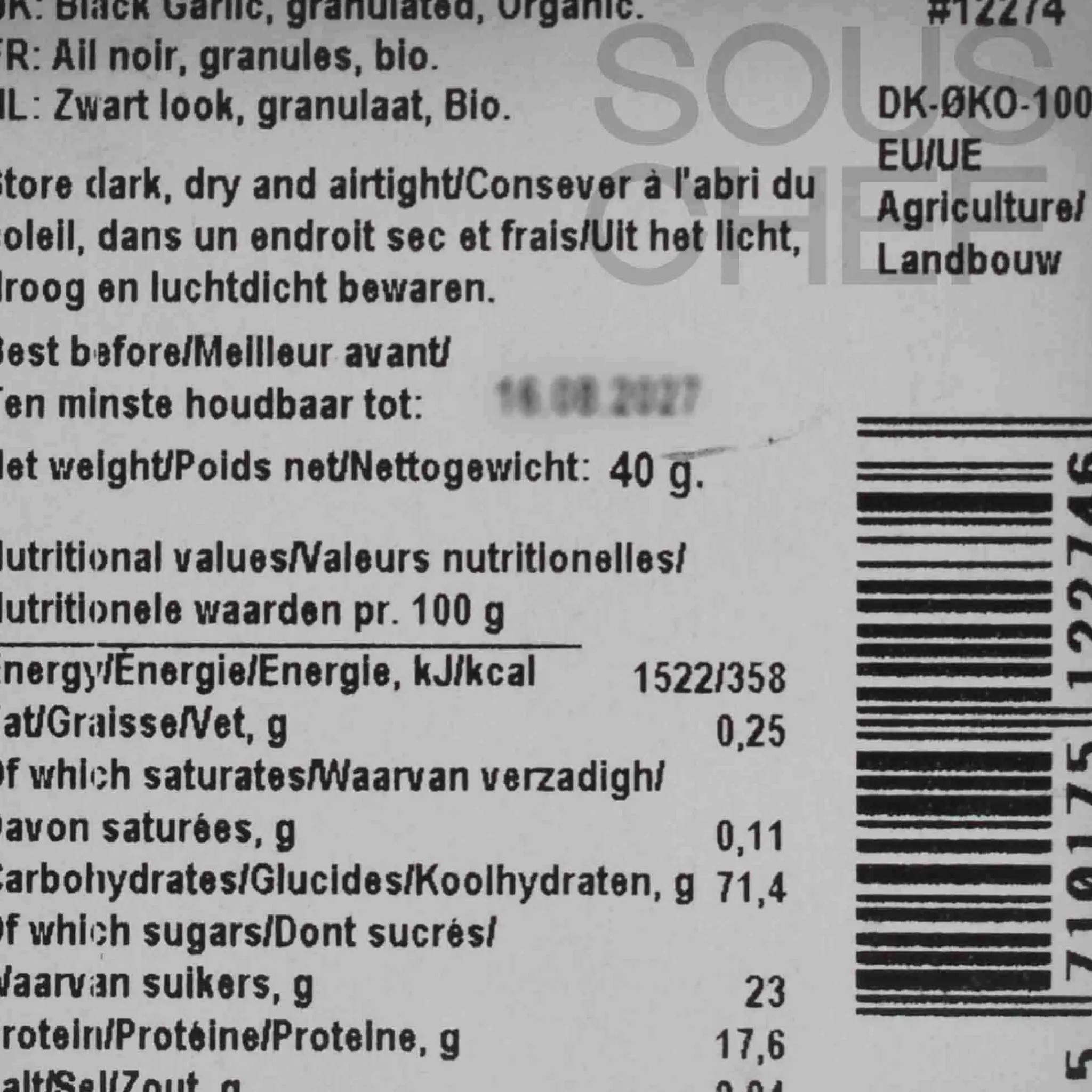 Hot Organic Black Garlic Granules, 40g Southeast Asian Ingredients|Herbs & Spices