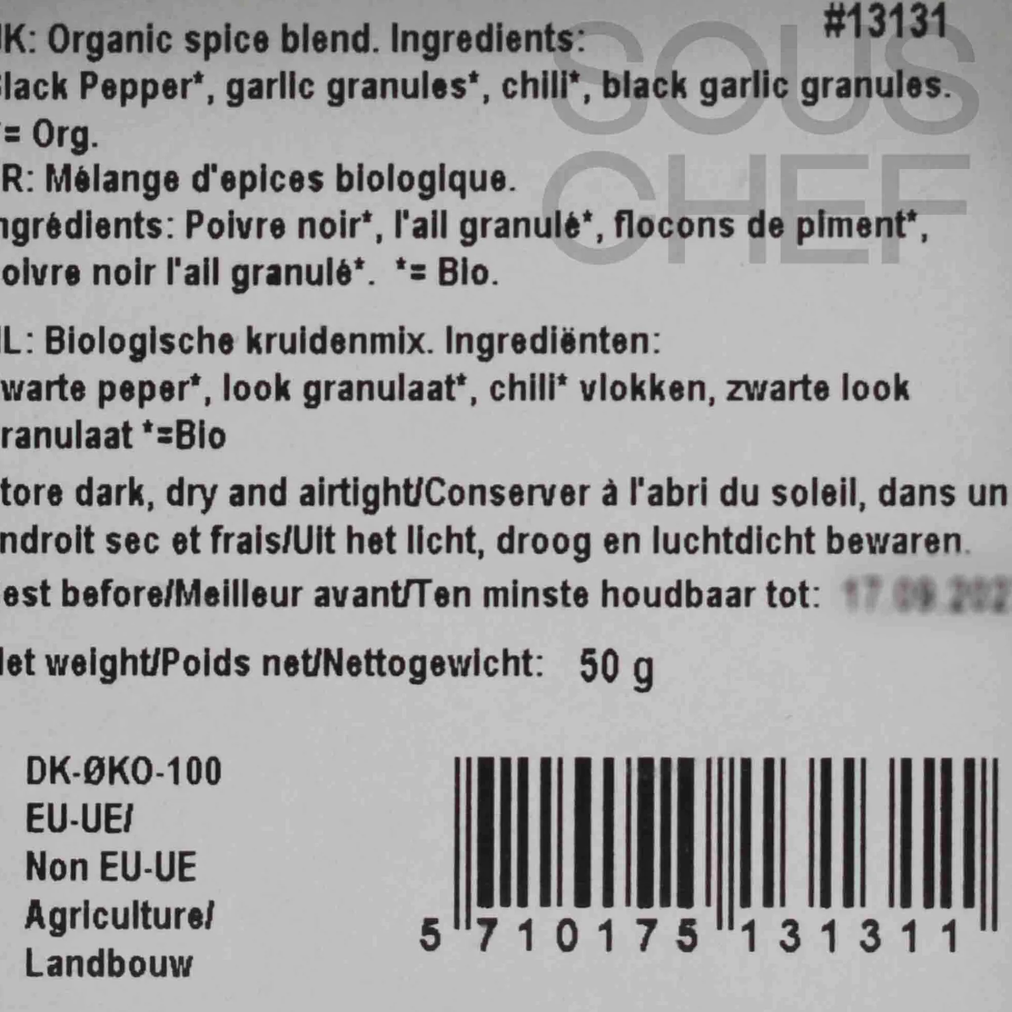 Outlet Organic Double Garlic Pepper, 50g Italian Ingredients|Herbs & Spices
