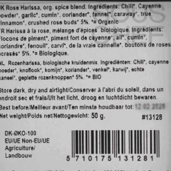 Clearance Organic Rose Harissa Spice Blend, 50g Ingredients Brands|Middle Eastern Ingredients