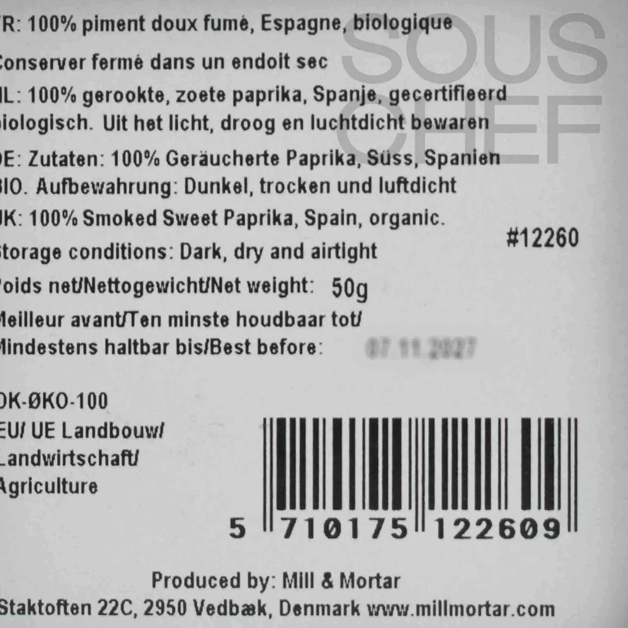 New Organic Smoked Sweet Paprika, 50g Spanish Ingredients|Herbs & Spices