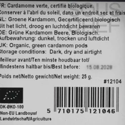 Outlet Organic Whole Green Cardamom, 25g Ingredients Brands|Indian Ingredients