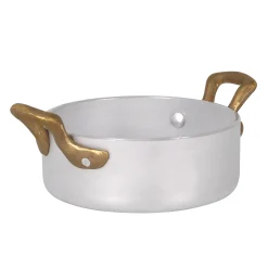 Outlet Mini Casserole with Brass Handles for Serving, 12.5cm Pots & Pans